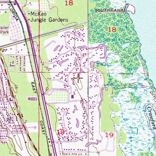Topographic Map of Wedgewood Golf and Country Club, FL