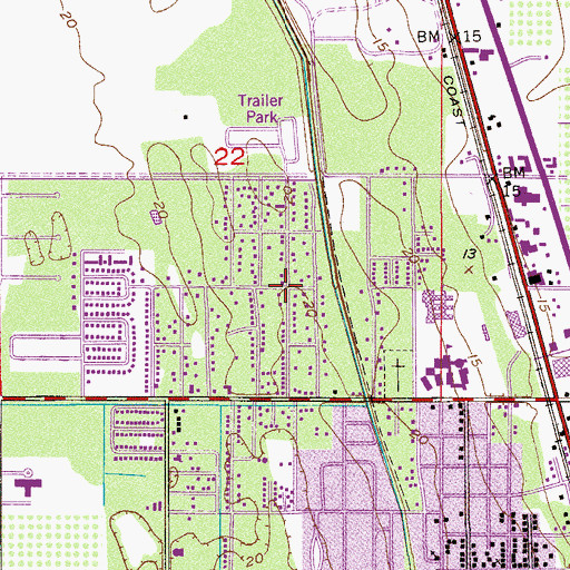 Topographic Map of Church of Christ at Gifford, FL