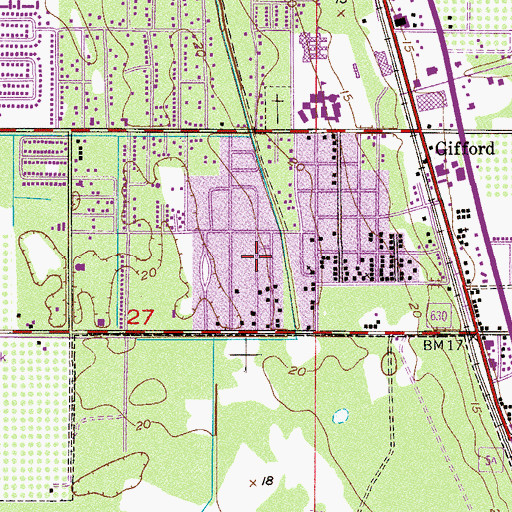 Topographic Map of Church of God in Christ Number One, FL