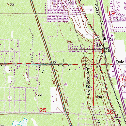 Topographic Map of House of God Church, FL