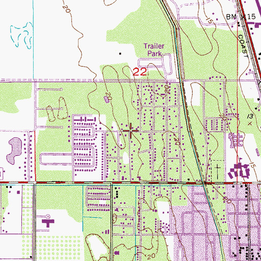 Topographic Map of Humble Church of God and Christ, FL