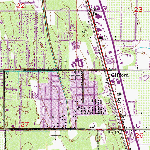 Topographic Map of Mount Sinai Baptist Church, FL