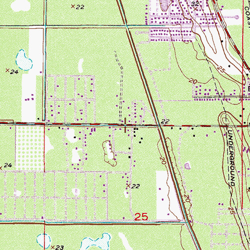 Topographic Map of New Prospect Missionary Baptist Church of Oslo, FL