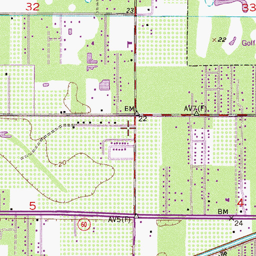 Topographic Map of Westminster Presbyterian Church, FL