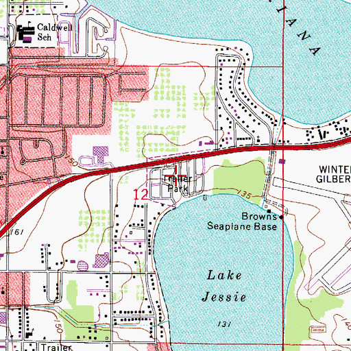 Topographic Map of Cypress Shores West Mobile Home Park, FL