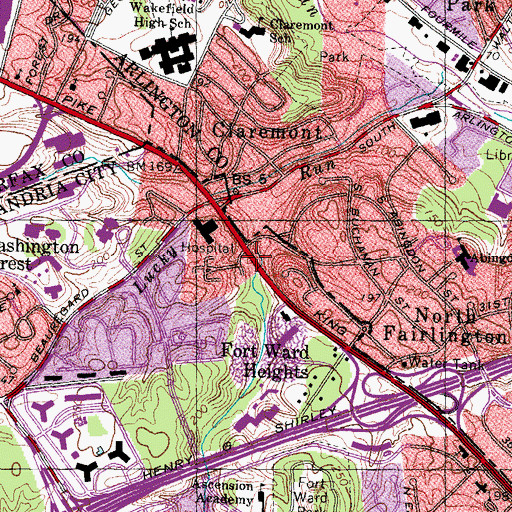 Topographic Map of Alexandria Health Department, VA