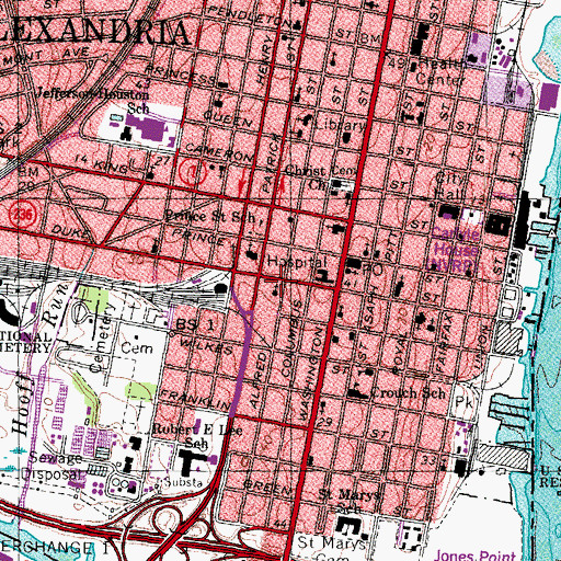 Topographic Map of Alfred Street Baptist Church, VA