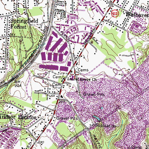 Topographic Map of Calvary Road Baptist Church, VA