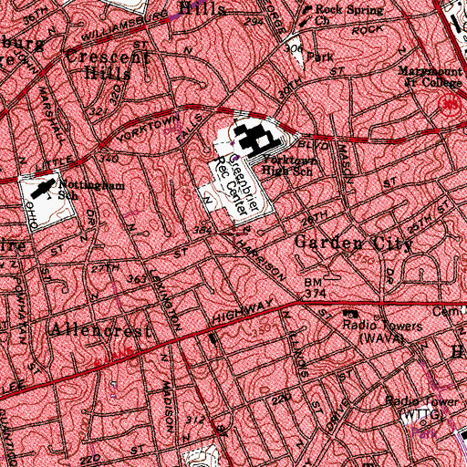 Topographic Map of Cornerstone Wesleyan Church, VA