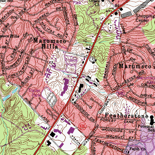 Topographic Map of Salem Baptist Church, VA