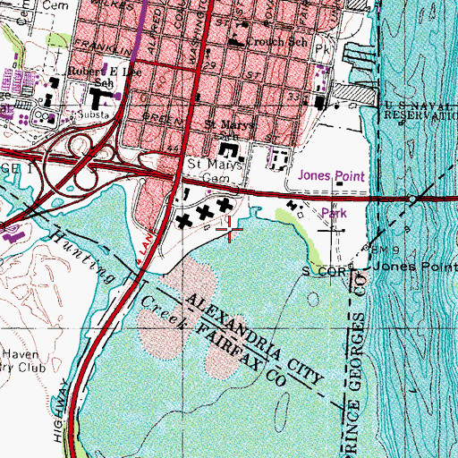 Topographic Map of Alexandria Combined Sewer System, VA