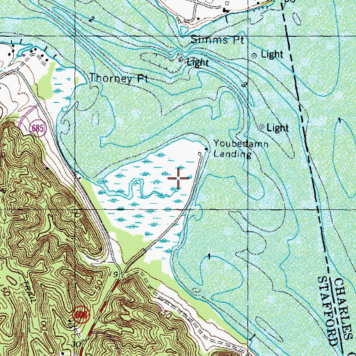 Topographic Map of Aquia Landing, VA