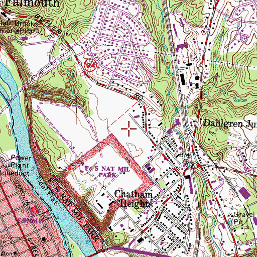 Topographic Map of Chatam Square Office Park, VA