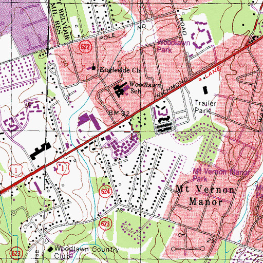 Topographic Map of Engleside Office Park, VA