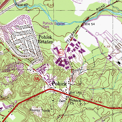 Topographic Map of Lockport Industrial Park, VA