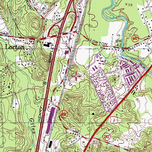 Topographic Map of Lorton South Commercial Center, VA