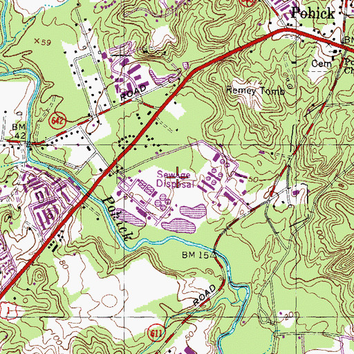 Topographic Map of Norman M Cole Junior Pollution Control Plant, VA