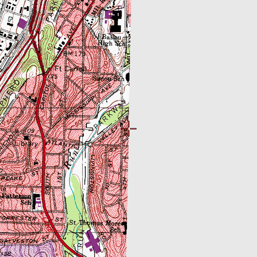Topographic Map of Paramount Baptist Church, DC