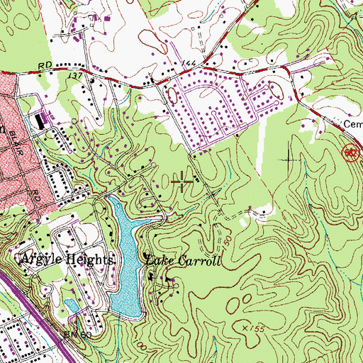 Topographic Map of Argyle Terrace, VA