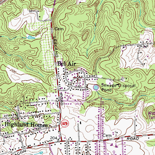 Topographic Map of Belle Air Heights, VA
