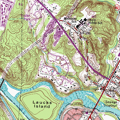 Topographic Map of Belmont Hills, VA