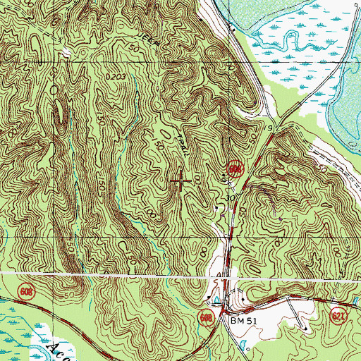 Topographic Map of Brooke Ridge, VA