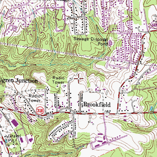 Topographic Map of Brookfield Hills, VA