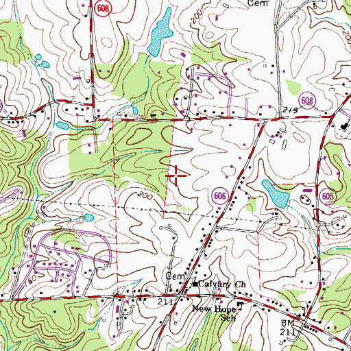 Topographic Map of Cannon Ridge, VA