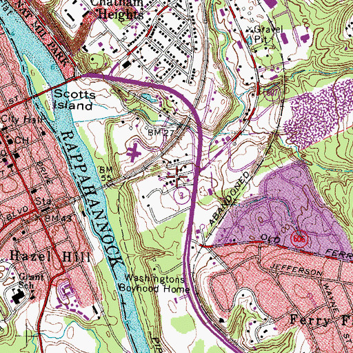 Topographic Map of Cedar Bluff, VA