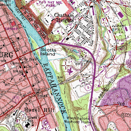 Topographic Map of Chatham Landing, VA