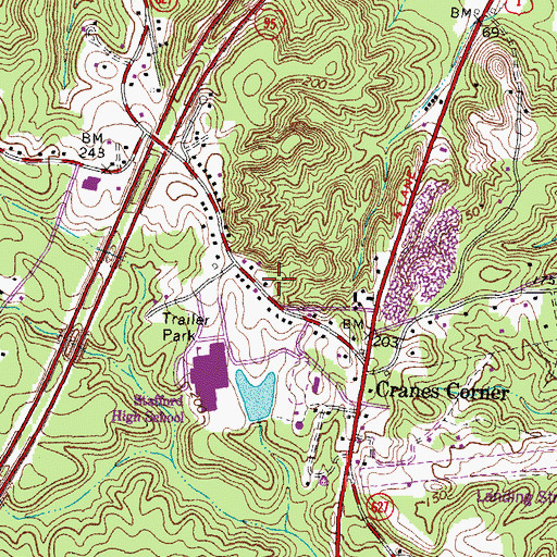 Topographic Map of Cranewood, VA