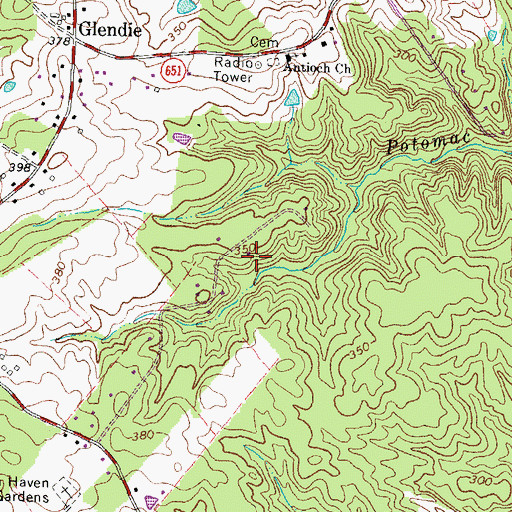 Topographic Map of Crestwood, VA