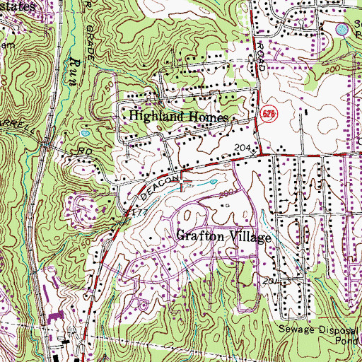 Topographic Map of Deacon Woods, VA