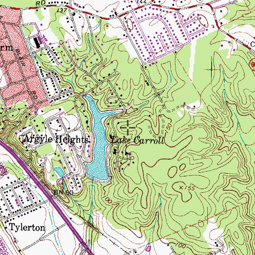 Topographic Map of East Argyle Heights, VA