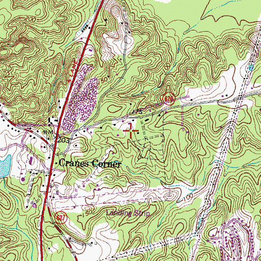 Topographic Map of Fairview and Oakland, VA