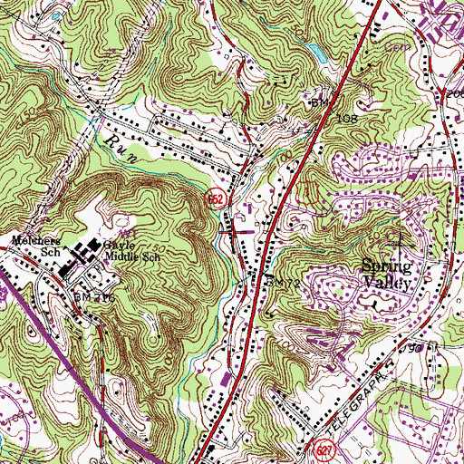 Topographic Map of Fall Run Park, VA