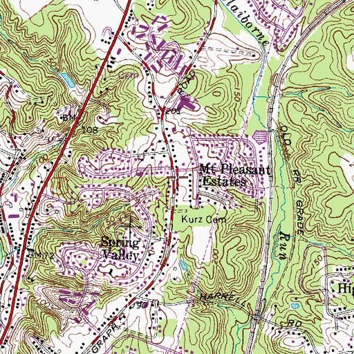 Topographic Map of Falmouth Heights, VA