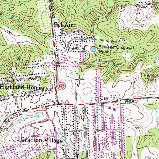 Topographic Map of Falmouth Village, VA