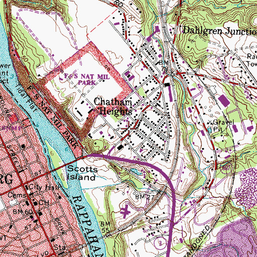 Topographic Map of Greenstreet Mobile Home Park, VA
