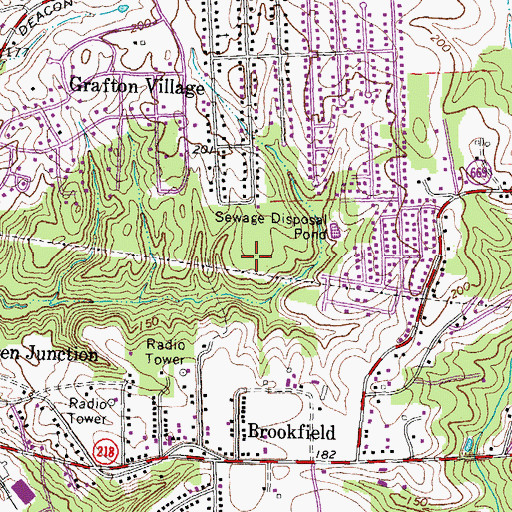 Topographic Map of Hamlin Hills, VA
