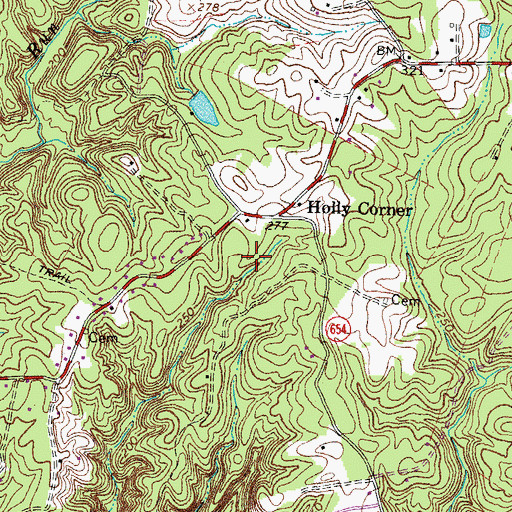 Topographic Map of Holly Run Estates, VA