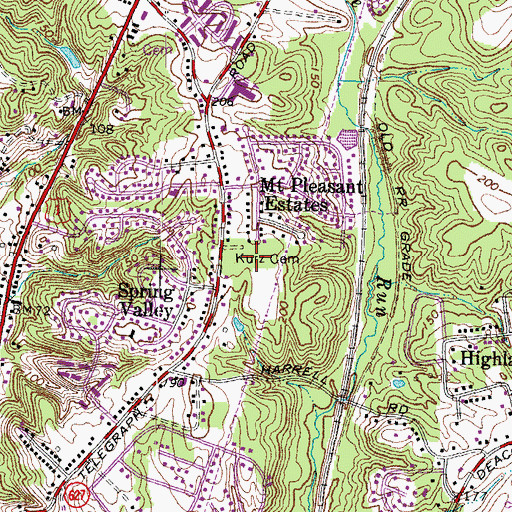 Topographic Map of Lynwood, VA