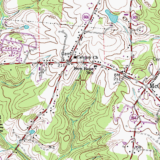Topographic Map of Oak Ridge, VA