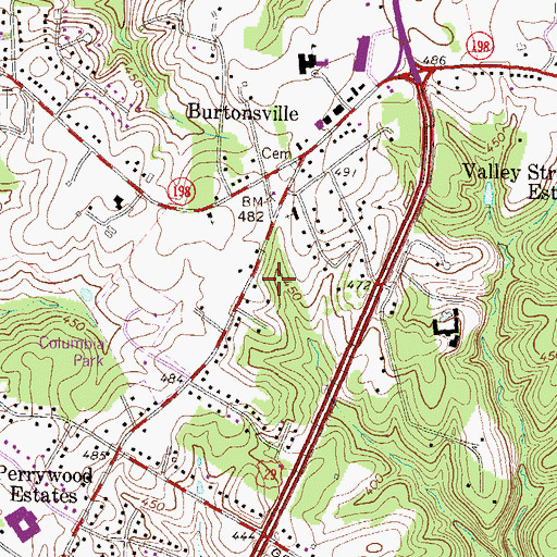 Topographic Map of Oakhurst, MD