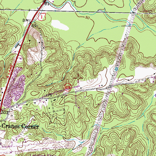 Topographic Map of Oakland and Fairview, VA