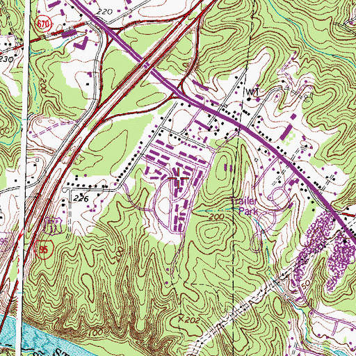 Topographic Map of Olde Forge, VA