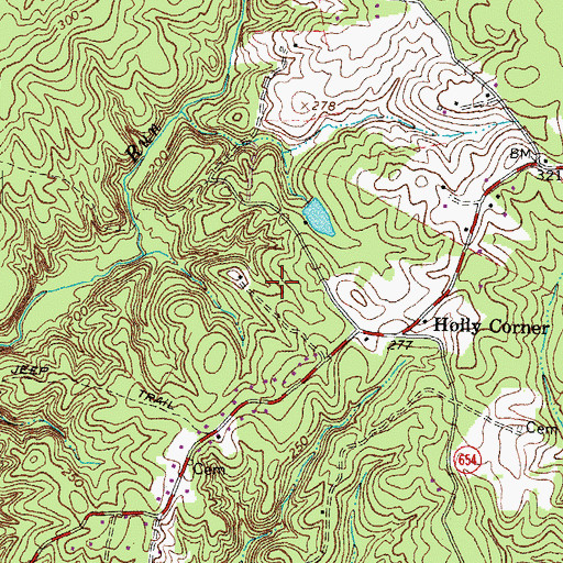 Topographic Map of Quiet Woods Estate, VA