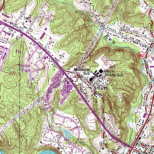 Topographic Map of Sunnyside Division, VA