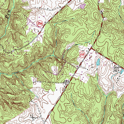 Topographic Map of Walnut Grove, VA