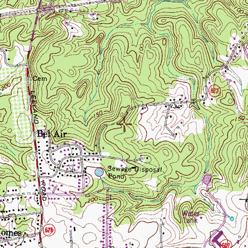Topographic Map of Walnut Hill, VA
